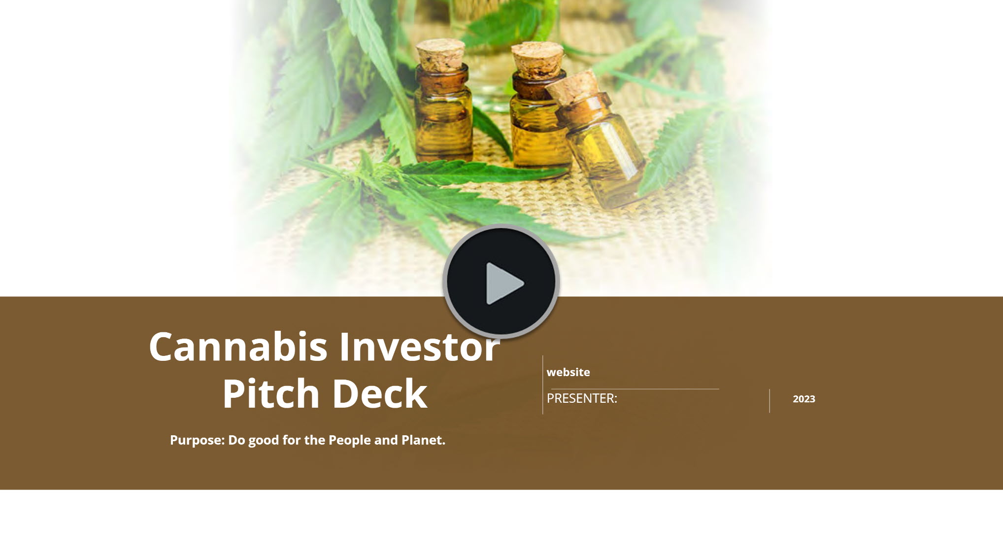 Cannabis Manufacturing Investor Pitch Deck Template