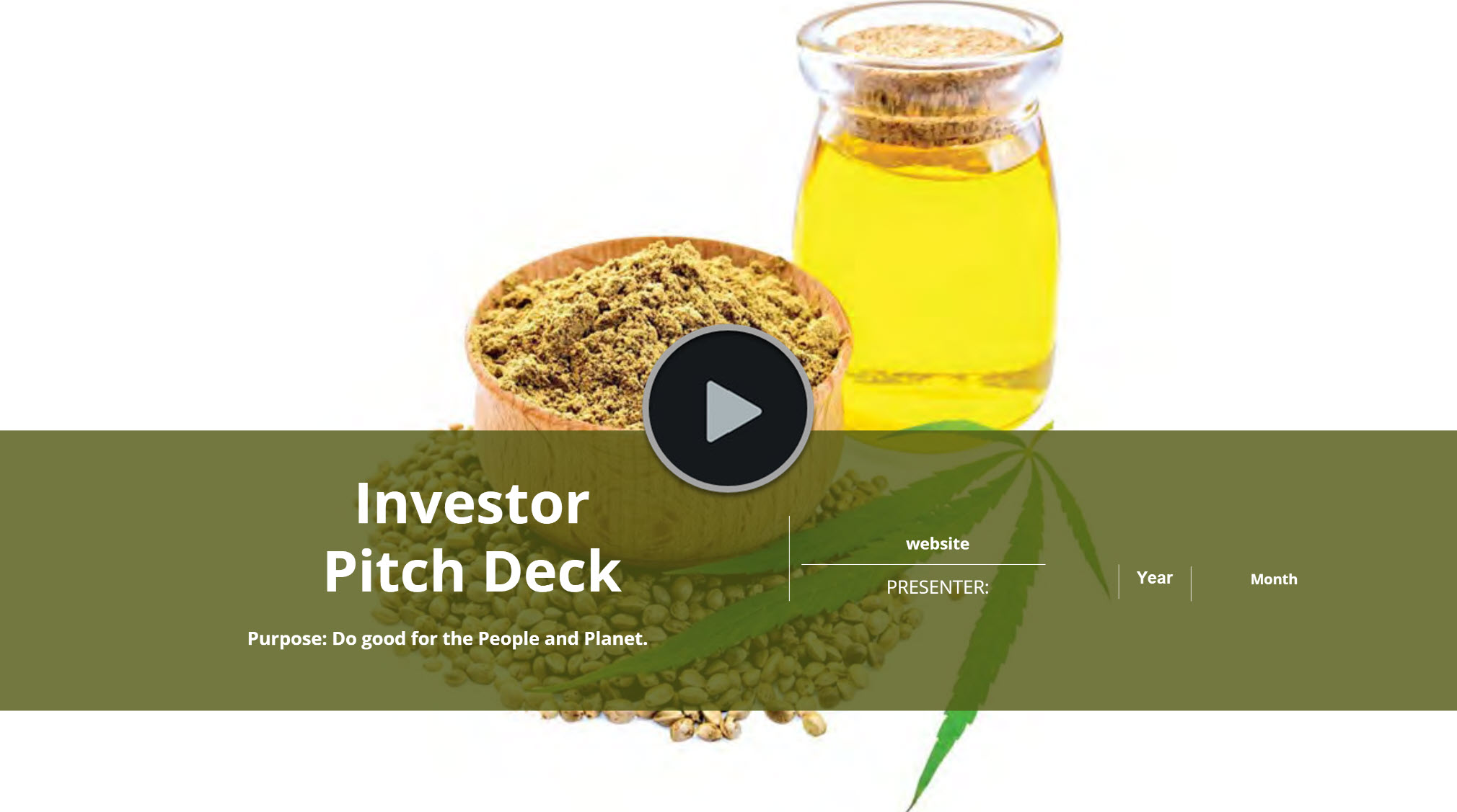Hemp/CBD Products Manufacturing Investor Pitch Deck