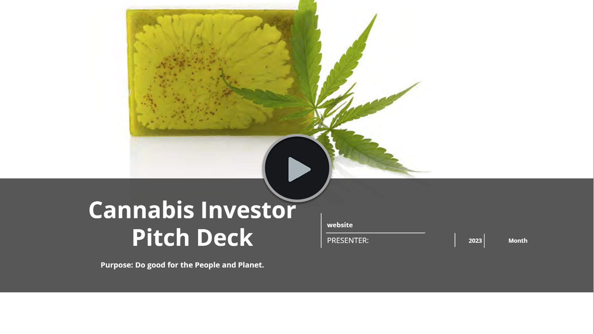 Cannabis Extraction Manufacturing Wholesale and Retail Investor Pitch Deck