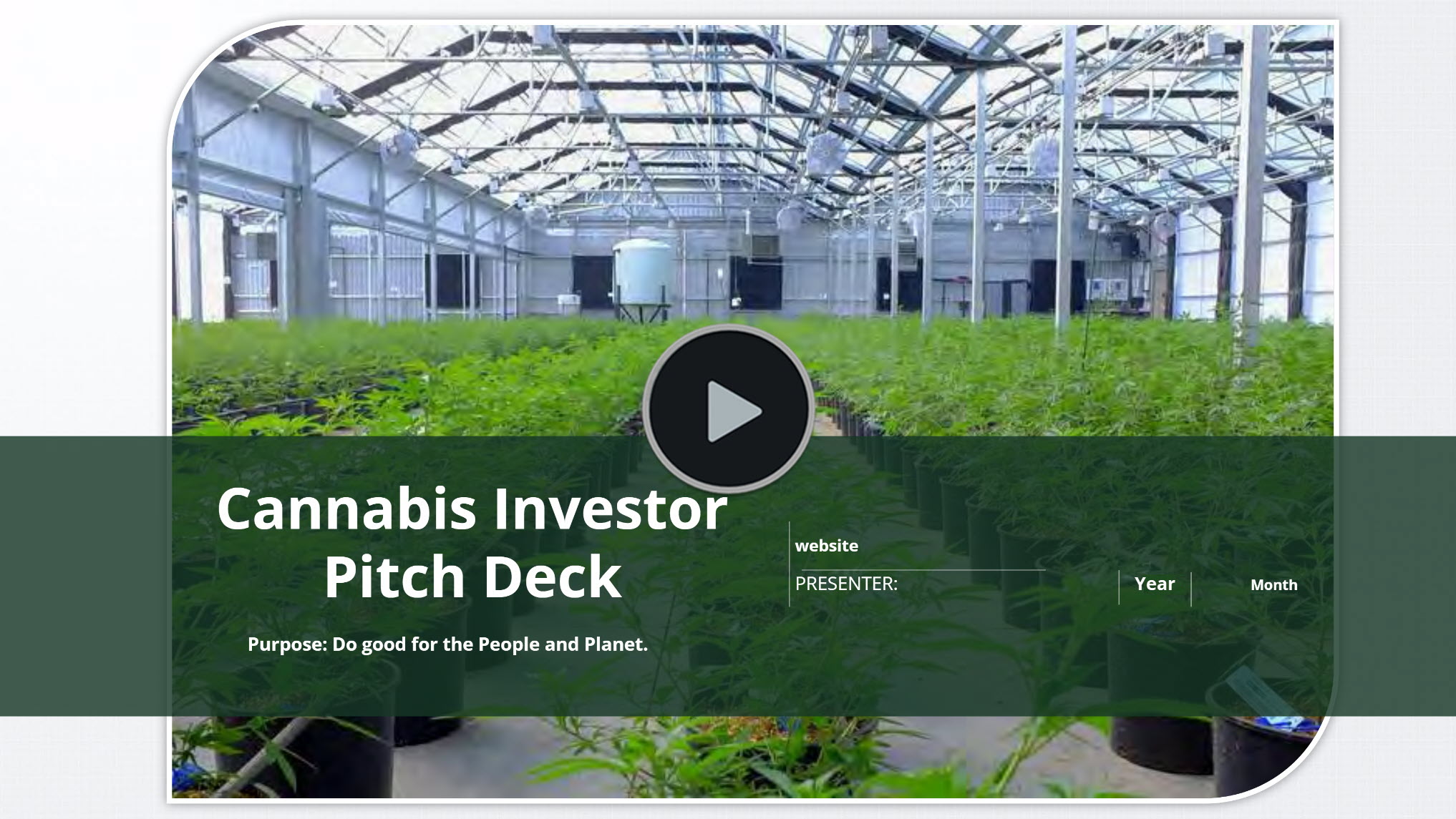 Cannabis Cultivation Investor Pitch Deck Template