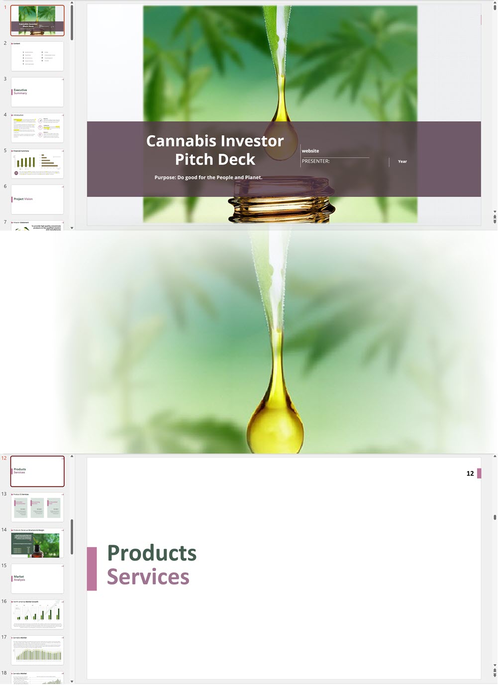 Cannabis Extraction Investor Pitch Deck Template