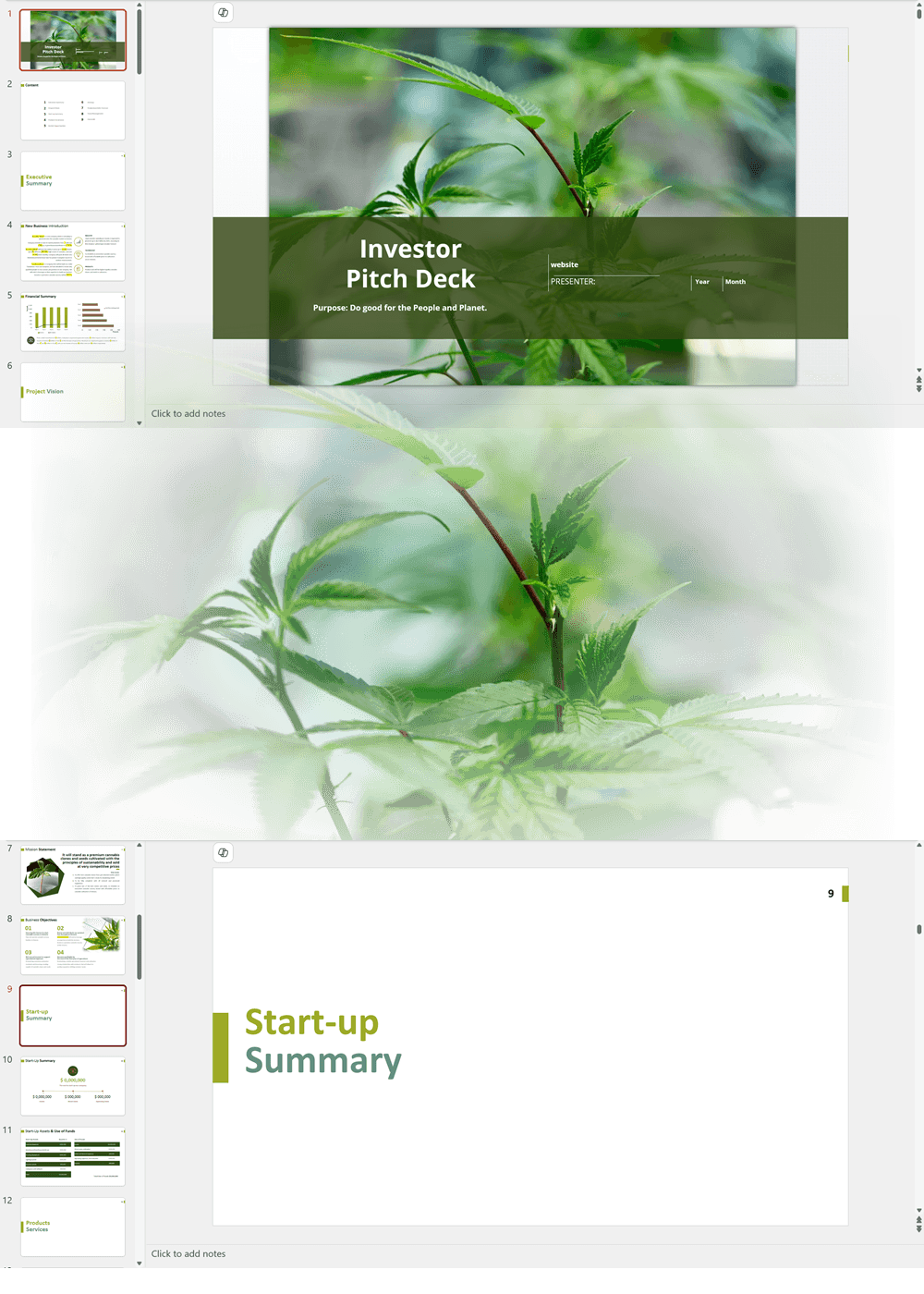 Cannabis Nursery Investor Pitch Deck Template