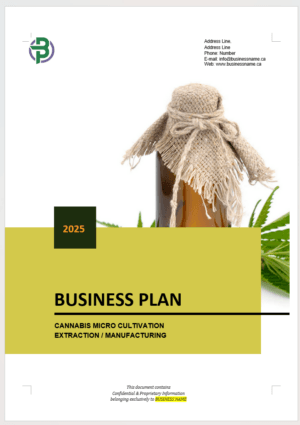 Cannabis micro Cultivation Processing Business Plan Template
