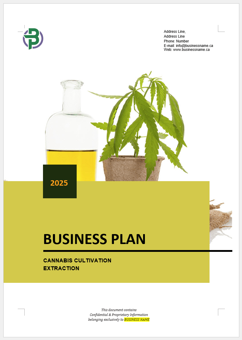 Cannabis Cultivation + Extraction / Concentrates Business Plan Template