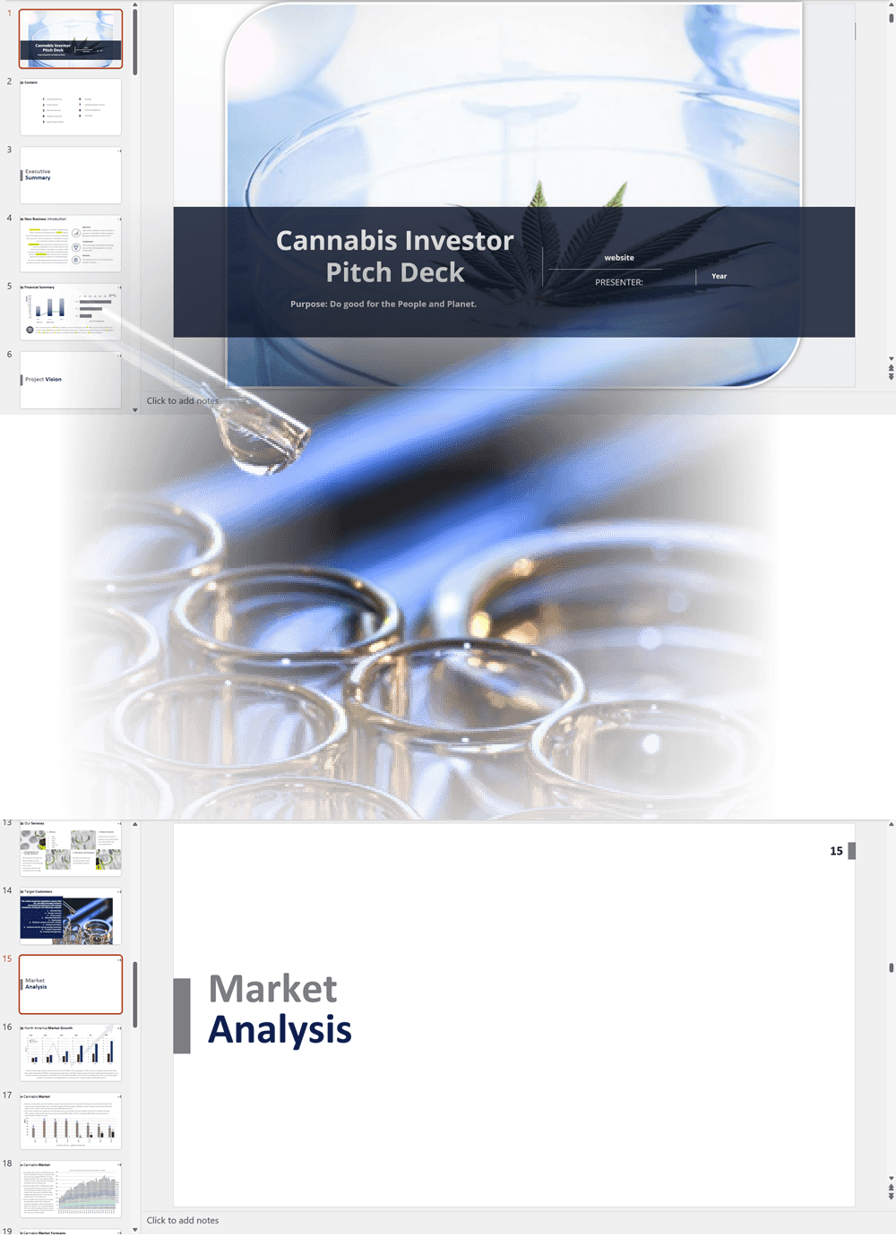 Cannabis Testing Laboratory Investor Pitch Deck Template
