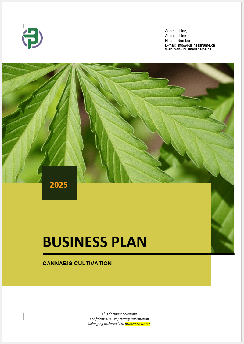 Cannabis Cultivation Business Plan Template